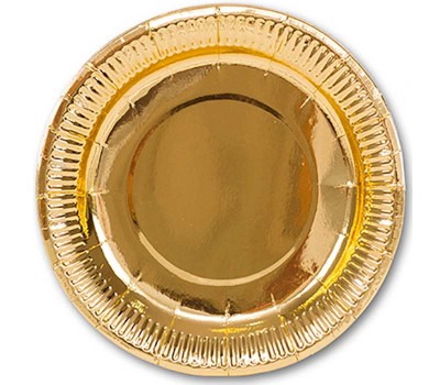 Золотые одноразовые тарелки 17 см (6 шт.)