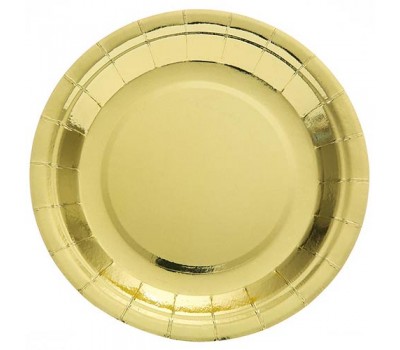 Золотые бумажные тарелки 23 см (6 шт.)