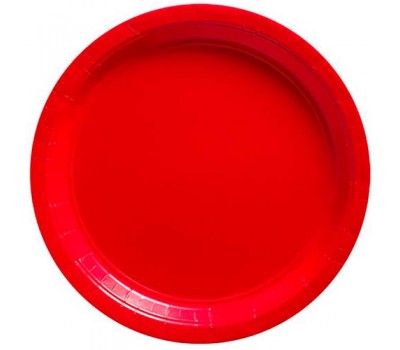 Тарелки красные бумажные одноразовые, 17 см (8 шт.)