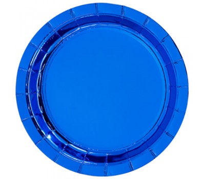 Тарелки синие одноразовые фольгированные  (6 шт.)