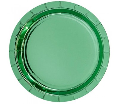 Тарелки зеленые одноразовые фольгированные  (6 шт.)