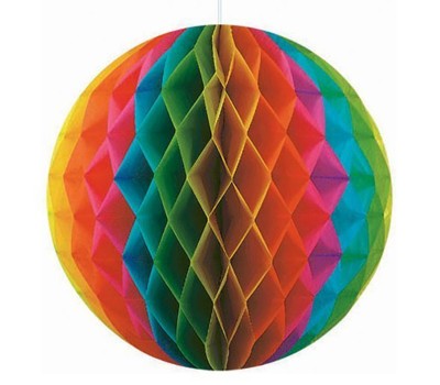 Шар ханикомб бумажный разноцветный (30 см)
