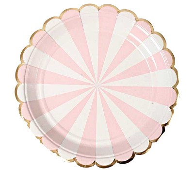 Тарелка розовые Полоски (6 шт.)
