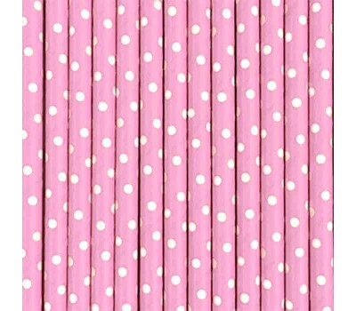 Трубочки бумажные Розовый горошек (12 шт.)