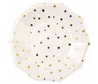 Тарелки белые с золотыми звездами (6 шт.)
