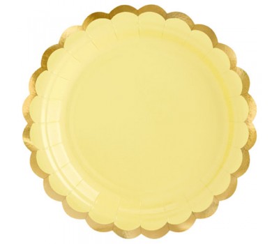 Тарелки желтые с золотой каймой (6 шт.)