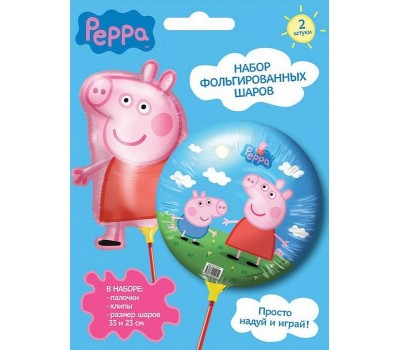 Набор мини-шаров "Свинка Пеппа" (Peppa Pig), 2 шт.