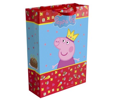 Пакет подарочный «Свинка Пеппа Принцесса» (Peppa Pig) 35х25х9