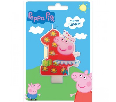 Свеча цифра 1 «Свинка Пеппа» (Peppa Pig)