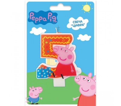 Свеча цифра 5 «Свинка Пеппа» (Peppa Pig)