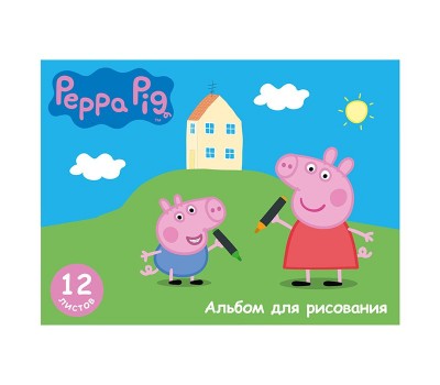 Альбом для рисования «Свинка Пеппа» (Peppa Pig), 12 листов