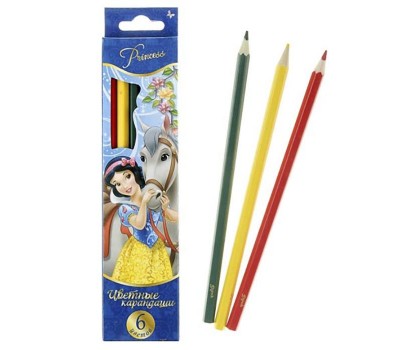 Цветные карандаши «Принцессы Disney» (6 шт.) 