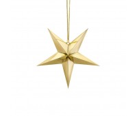 Звезда бумажная золото (30 см)