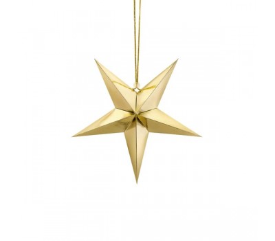 Звезда золотая бумажная (30 см)