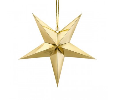 Звезда золотая бумажная (45 см)