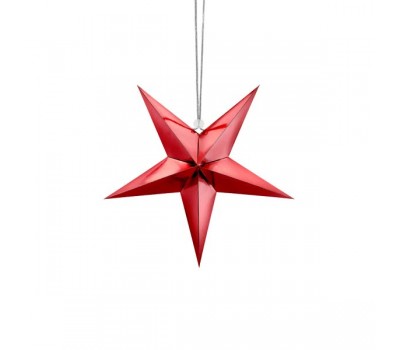 Звезда красная бумажная (30 см)