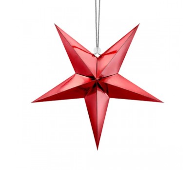 Звезда красная бумажная (45 см)