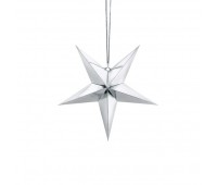 Звезда бумажная серебро (30 см)