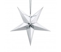 Звезда бумажная серебро (45 см)