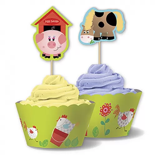 Обертки и пики для кексов «Забавная ферма» Обертки и пики для кексов «Забавная ферма»