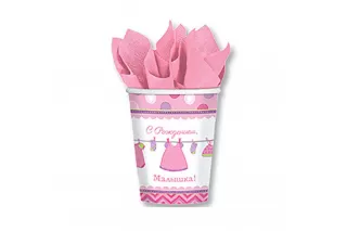 Стакан «С рождением, Малышка!» (8 шт.)