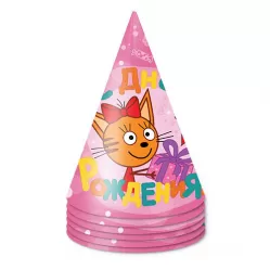 Колпачки «Три кота» розовые (6 шт.)