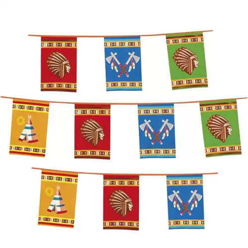 Гирлянда-флажки «Индейцы» (10 м)