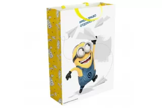Пакет белый «Миньоны» 35х25х9 Пакет белый «Миньоны» 35х25х9