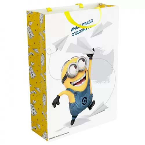 Пакет белый «Миньоны» 35х25х9 Пакет белый «Миньоны» 35х25х9