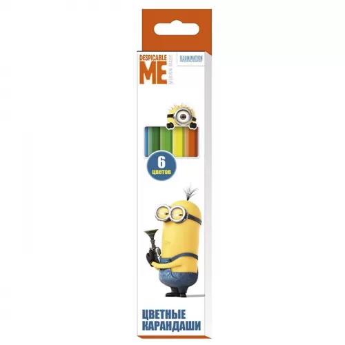 Цветные карандаши «Миньоны» (6 шт.)