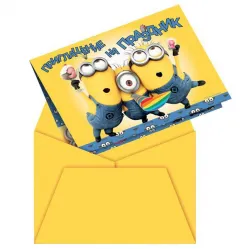 Приглашение «Миньоны» в конверте (6 шт.)