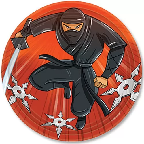 Тарелки одноразовые «Ниндзя»  17 см (8 шт.)