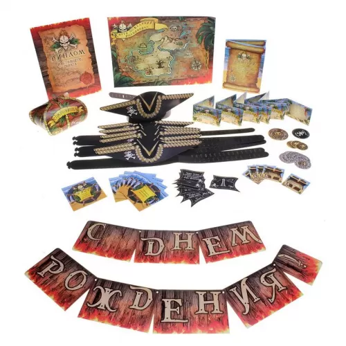 Набор для праздника «Пираты» с гирляндой Набор для праздника «Пираты» с гирляндой