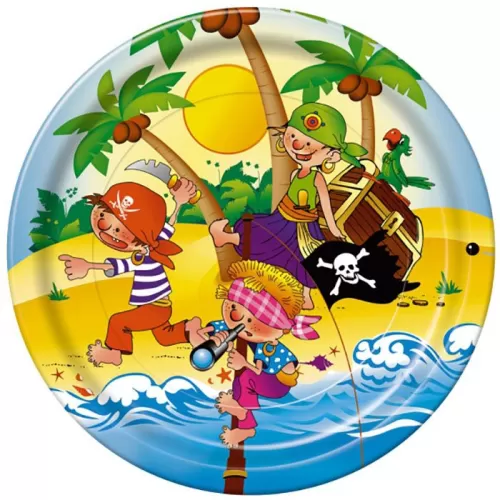 Тарелки одноразовые Веселые пираты, 23 см (10 шт.)