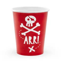Стаканы Пираты красные (6 шт.)