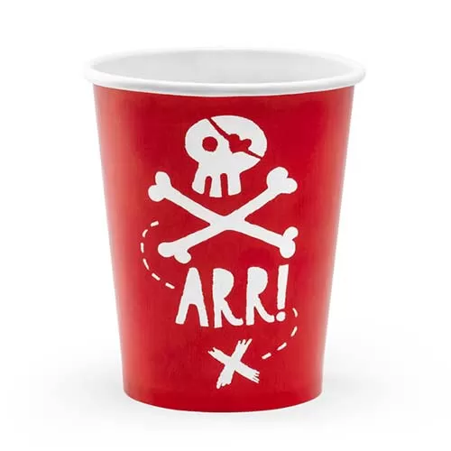 Стаканы Пираты красные бумажные одноразовые (6 шт.) Стаканы Пираты красные бумажные одноразовые (6 шт.)