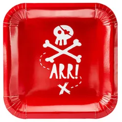 Тарелки Пираты красные (6 шт.)