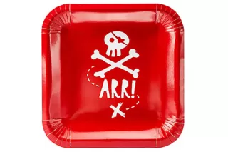 Тарелки Пираты красные (6 шт.)