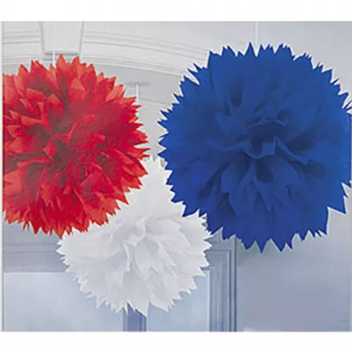 Шар пушистый бумажный Триколор 40 см (3 шт.) Шар пушистый бумажный Триколор 40 см (3 шт.)