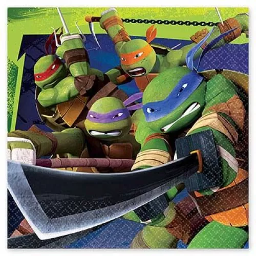 Салфетки «Черепашки-Ниндзя» 25 см (16 шт.)