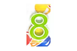 Свеча-цифра 8 с окантовкой Свеча-цифра 8 с окантовкой