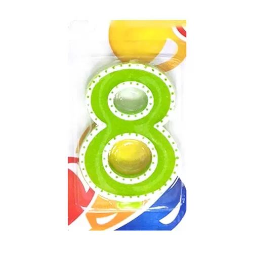 Свеча Цифра 8 с окантовкой Свеча Цифра 8 с окантовкой