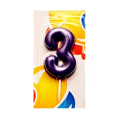 Свеча Цифра 3 Яркая Свеча Цифра 3 Яркая