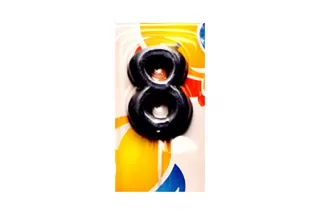 Свеча-цифра 8 Яркая Свеча-цифра 8 Яркая