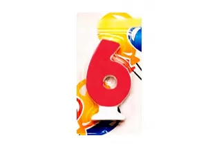 Свеча-цифра 6 Цветная Свеча-цифра 6 Цветная