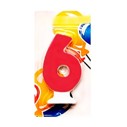 Свеча Цифра 6 Цветная Свеча Цифра 6 Цветная