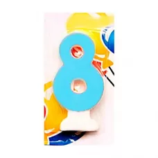 Свеча-цифра 8 голубая Свеча-цифра 8 голубая