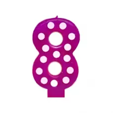 Свеча-цифра 8 в горошек Свеча-цифра 8 в горошек