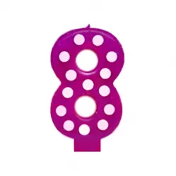 Свеча-цифра 8 в горошек Свеча-цифра 8 в горошек