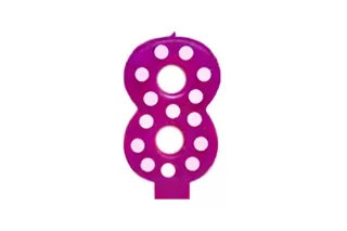 Свеча-цифра 8 в горошек Свеча-цифра 8 в горошек